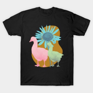 Goose in pastel under the flower T-Shirt